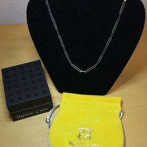 RUSTIC CUFF Silvertone Paperclip Link Necklace